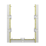 RFG Лабораторна ученическа маса Flat, 180х60х75 см, жълто-бяла