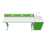 RFG Лабораторна ученическа маса Flat, 180х60х75 см, зелено-бяла