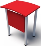 Маса едноместна с извит плот навътре 60х52 Н=76, цветна