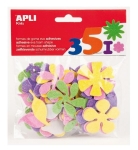 Apli Стикери от EVA пяна с брокат - Цветя, 48 броя