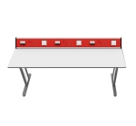 RFG Лабораторна ученическа маса Flat, 180х60х75 см, червено-бяла