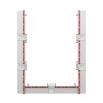 RFG Лабораторна ученическа маса Flat, 180х60х75 см, червено-бяла