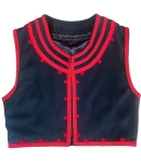 Черен елек с червени гайтани за момче  7-12 години (Модел 9)