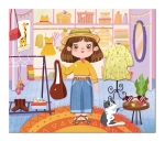 Магнитна игра с дъска - Модерно момиче, 32 части