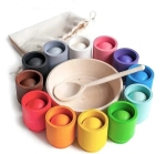 Игра за сортиране по цветове - Топчета и чашки