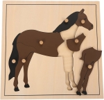 Дървен пъзел Монтесори: Кон