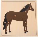 Дървен пъзел Монтесори: Кон