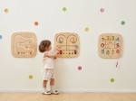 Дървен стенен панел - Магнитен лабиринт с цифри