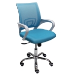 Офис стол Lori White Chrome, с дамаска