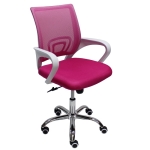 Офис стол Lori White Chrome, с дамаска