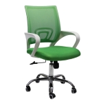 Офис стол Lori White Chrome, с дамаска