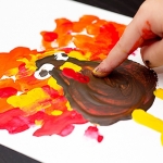 Бои за рисуване с пръсти CREALL,  6 цв.х250 мл