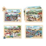 Комплект 4 пъзела -  Транспортни средства, 35ч.