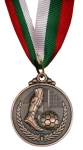 Медал за футбол 3 място - бронзов 5 см, С трикольорна лента