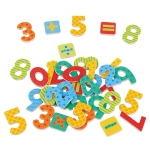 Дървени магнитни Цифри и знаци, 60 части