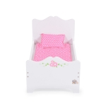 Дървено легло за кукли - бяло