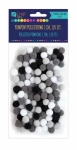 Помпони 1см - Черни, Сиви, Бели, 120 броя