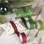 Лепящи ленти с брокат 15мм х 3м, 3 броя (Коледни)