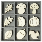 Дървени фигурки: Есен, кутия с 45 броя