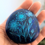 Комплект за рисуване върху камъчета: Stone painting \"Field of flowers\"