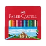 Faber-Castell Цветни моливи Замък 24цв., шестоъгълни, в метална кутияилка