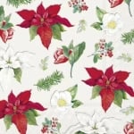 Салфетка за декупаж 33х33см Christmas florals allover wht