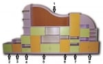 Секция Айтос - модул 6, Шкаф с 2 врати и ниша 45х45 Н=127см