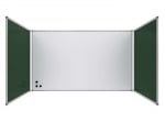 Бяла/Зелена дъска емайл магнитна тройна, централен панел 120х200см