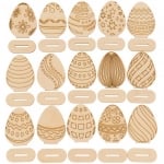 Дървени яйца с поставки за Великден, 10 броя