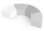 Мек диван Fresh - Полукръг (комплект от 4 елемента), сиво-бял