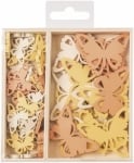 Дървени фигурки: Пеперуди, кутия с 54 броя