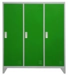 Метален шкаф Carmen с 3 отделения 120х40 H=120см - сив/зелен