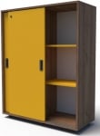 Шкаф с плъзгащи врати 100х40 Н=125см, със заключване, цветен