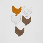 Фигурки от филц - Кокошка 5см, 5 броя