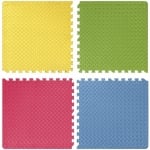 Мек пъзел-килим EVA  61х61х1.3 см, 4 броя в комплект - Червен, Жълт, Зелен, Син