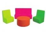 Комплект мебели от пяна: диван, 2 фотьойла и маса - Различни цветове