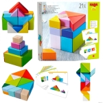 Haba Дървена игра Танграм с шаблони Куб, 21 части